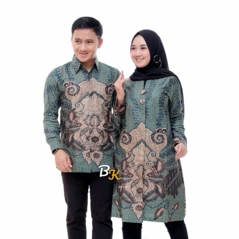 BATIK COUPLE MODERN ATASAN BATIK KANTOR MOTIF MIHAMA IJO