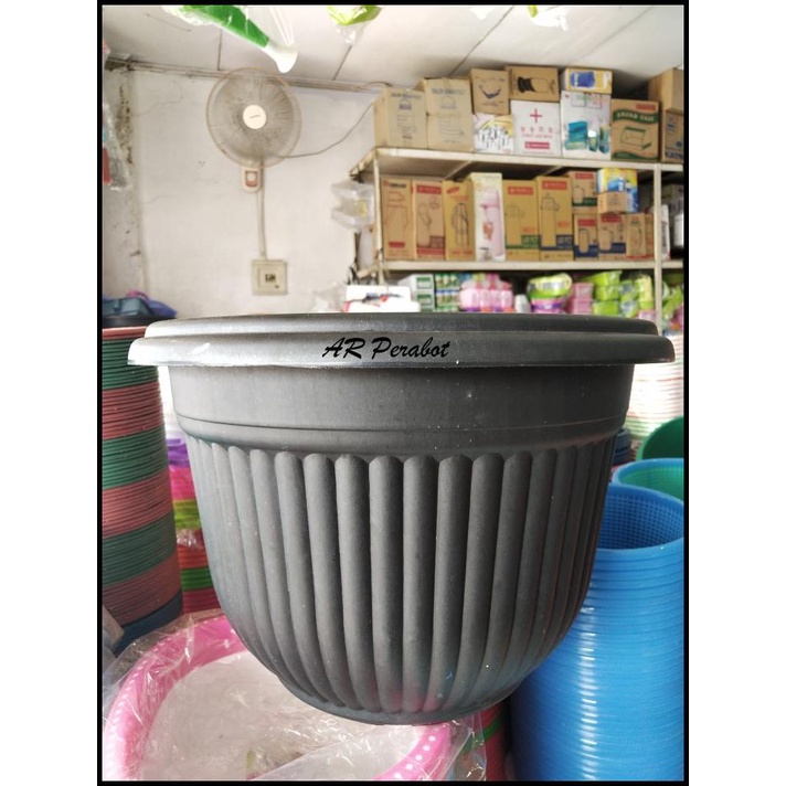 Pot Plastik 40 Hitam Cjp/Pot Bunga Tanaman Besar Uk 40 Cm - Hitam