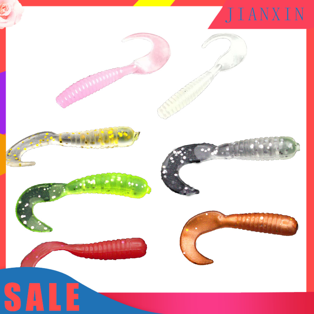 [Jianxin] 10 Pcs Umpan Pancing Soft Bait Bentuk Cacing Bahan Silikon