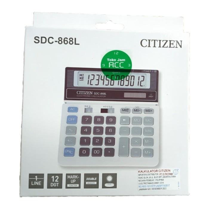 

CODES0X-39 Kalkulator Citizen SDC-868L ORIGINAL