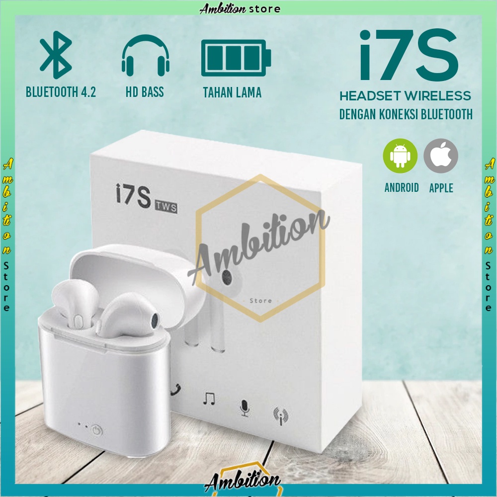 NEW!!! Handset Bluetooth i7S Earphone Bluetooth i7S Wireless Wireless Hansfree Hansfree [bisa COD]