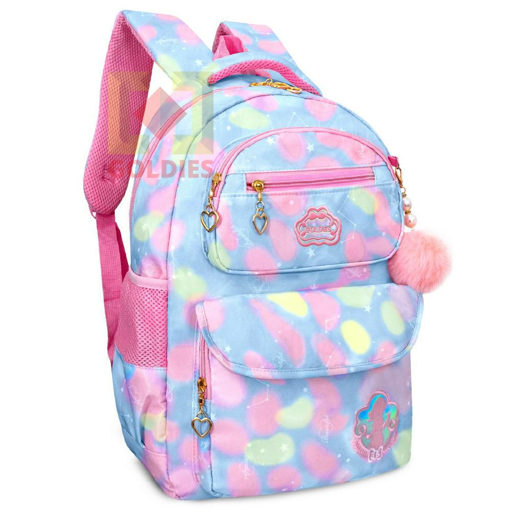 Tas Ransel Sekolah Anak SD SMP Backpack Laptop Anak Perempuan Free Gantungan - Goldiesbags