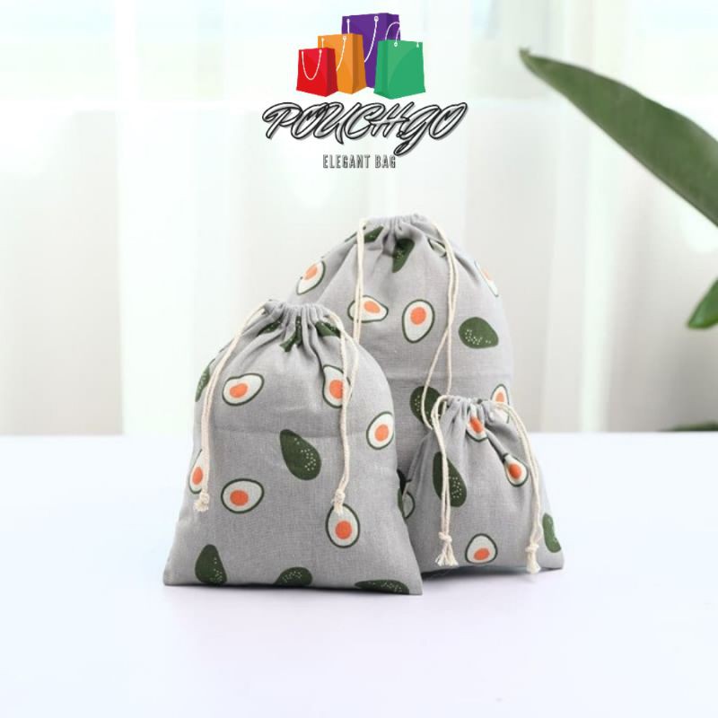 Pouch Serut Travel Pouch Organizer Souvernir Tas Serut Motif Kain Goni Set 3in1