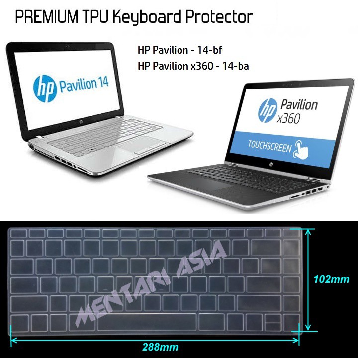 Keyboard Protector HP Pavilion 14bf   -  Pavilion x360 14ba  -  CLEAR TPU