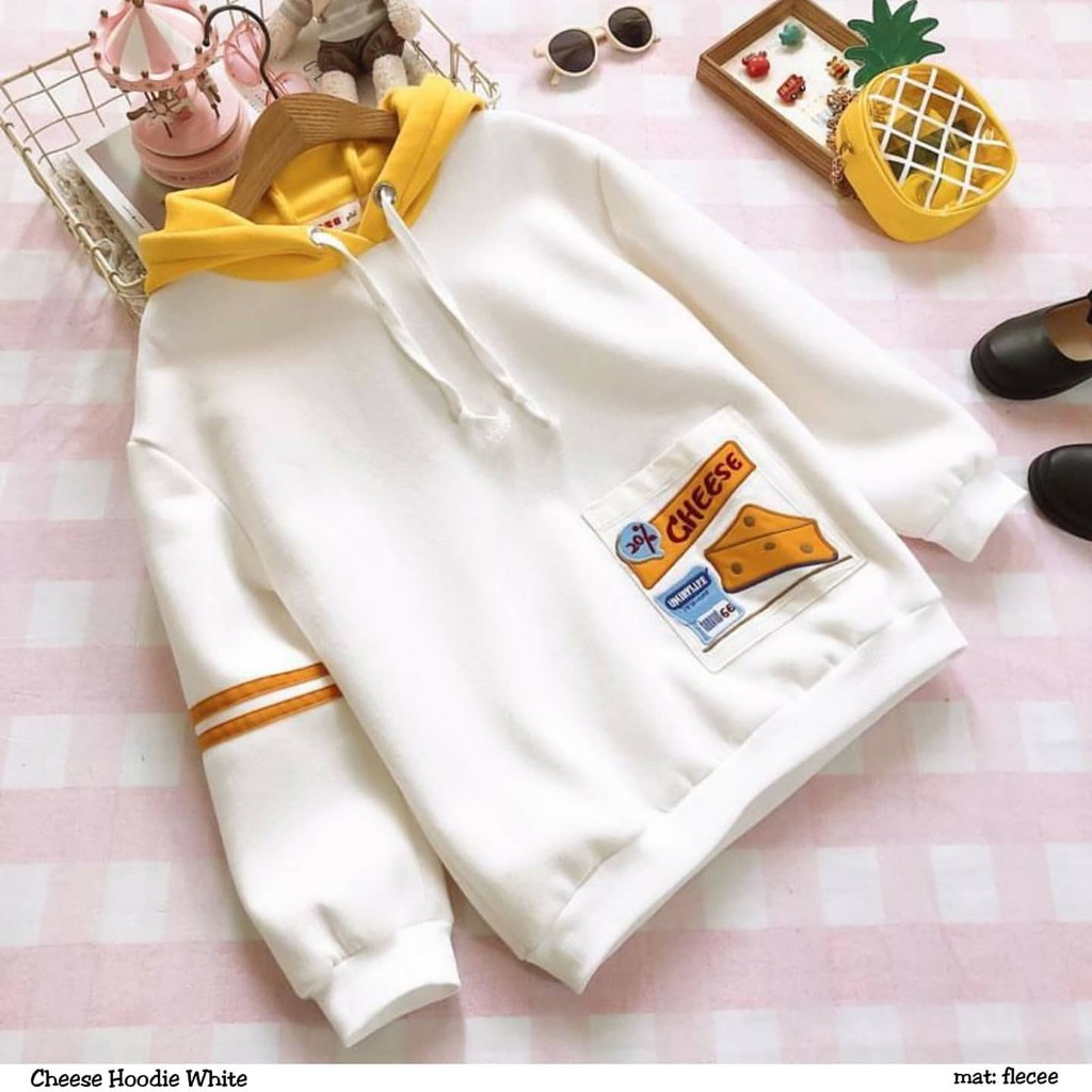 Hoodie Sweater cheese jaket wanita korean style