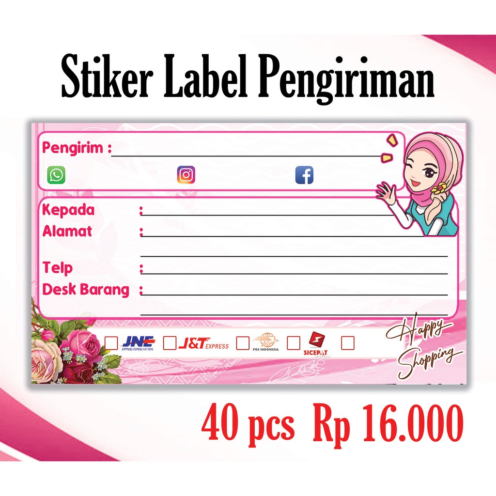 

stiker pengiriman online shop 40pcs