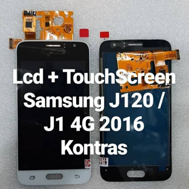 Lcd set touchscreen samsung J120 AAA J1 4G 2016 / J1 2016 Contras Putih