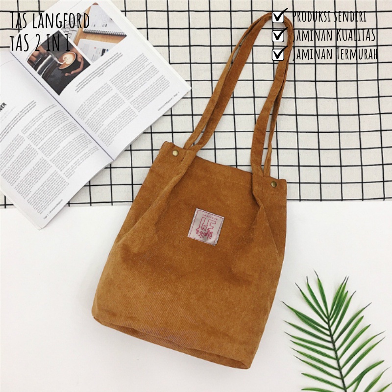 Tas Bahu - Tote Bag Sekolah Kuliah Kerja Traveling Model Korea Fashion Terbaru Murah Kekinian Import Lokal Original Favorit Remaja Dewasa Multifungsi Stylish Simple Elegan Casual Perempuan Wanita Cewek