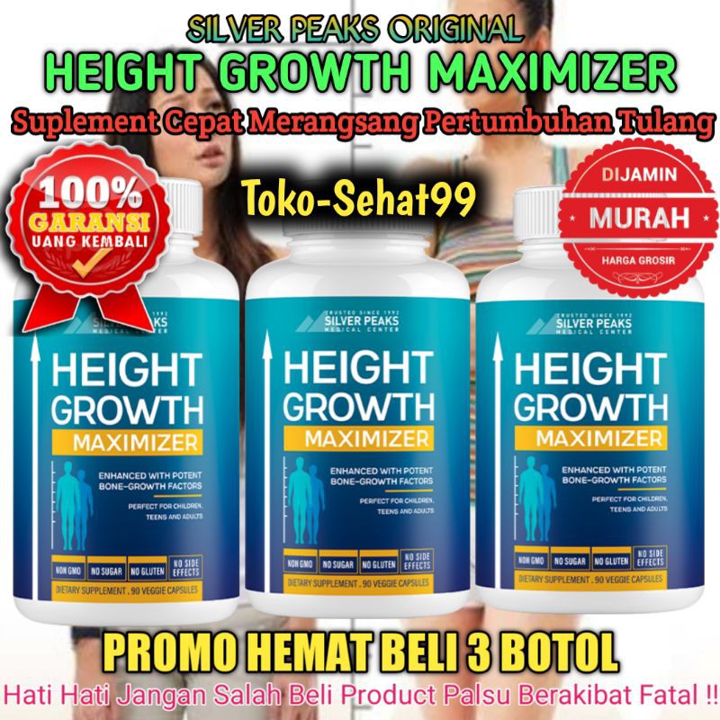 Promo 3 Botol Silver Peaks Height Growth Maximizer Herbal Original Ampuh