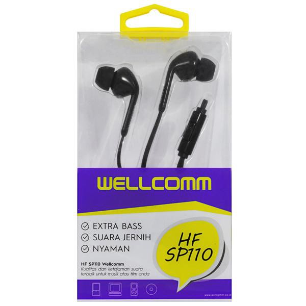 HEADSET EARPHONE HEADPHONE HF STEREO WELLCOMM SP-110 JACK 3.5MM ORIGINAL