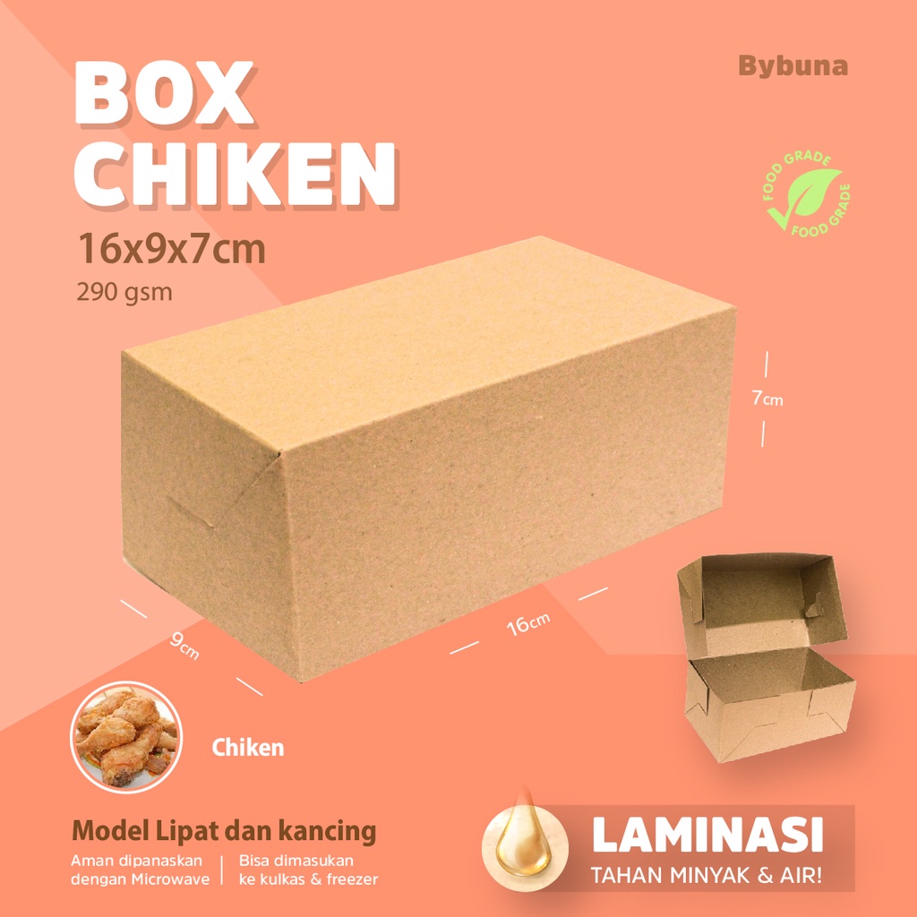

BOX PACKAGING KRAFT CHICKEN AYAM GEPREK DUS MAKANAN LAMINASI