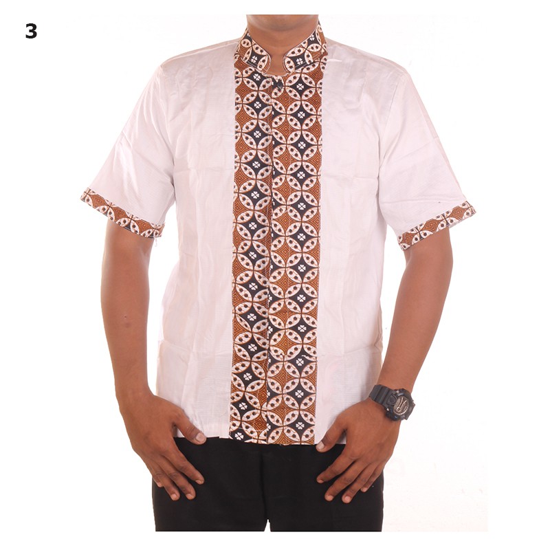 Baju Koko Kombinasi Batik Ridho Motif Random