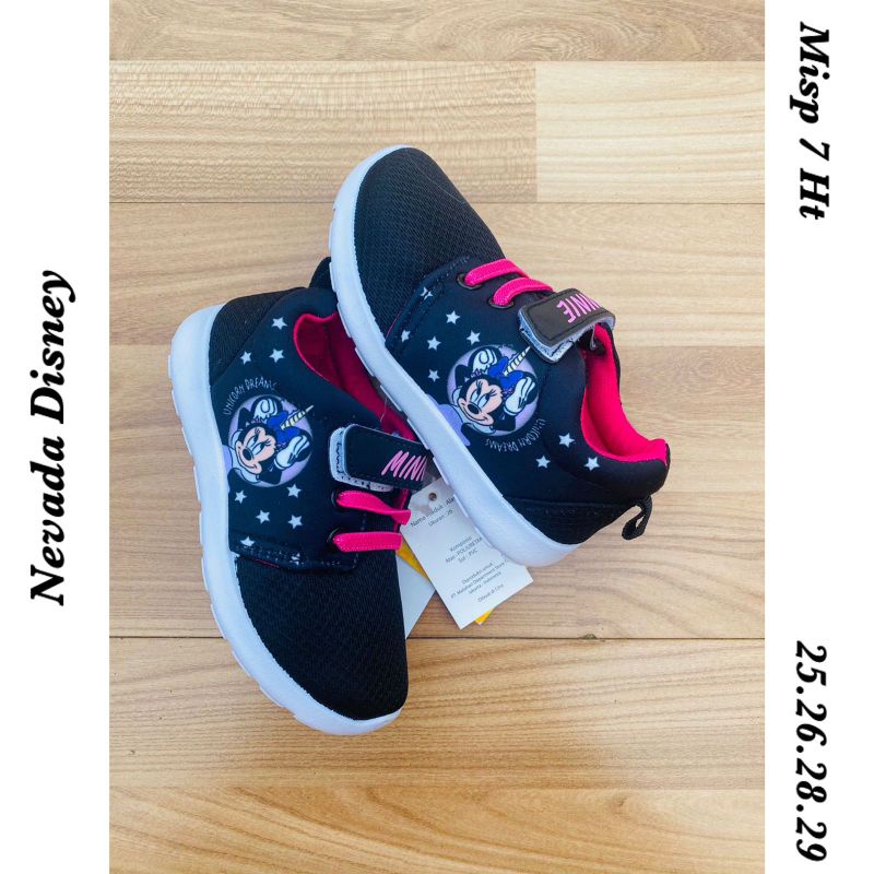 Sepatu Anak Lucu Pink Hitam Disney