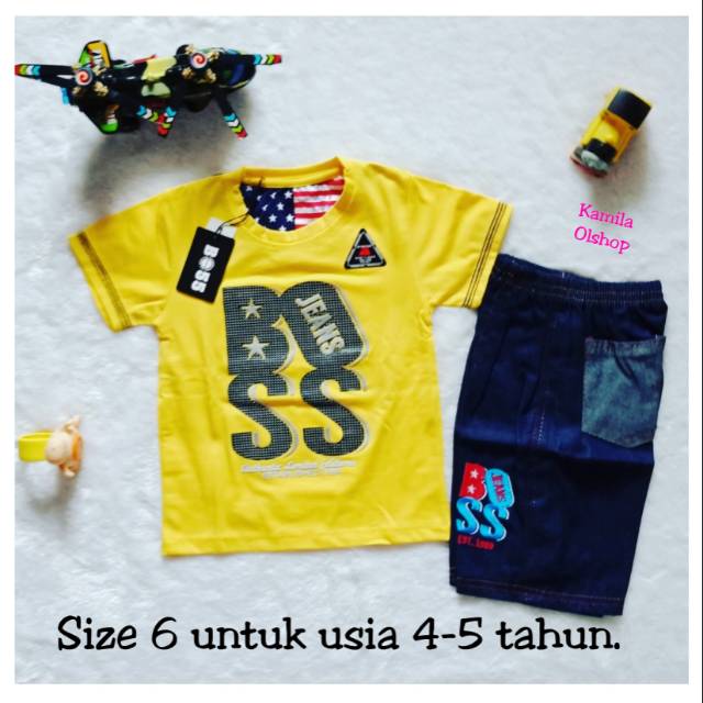 Stelan Baju Anak Premium Hugo boss murah berkualitas bagus