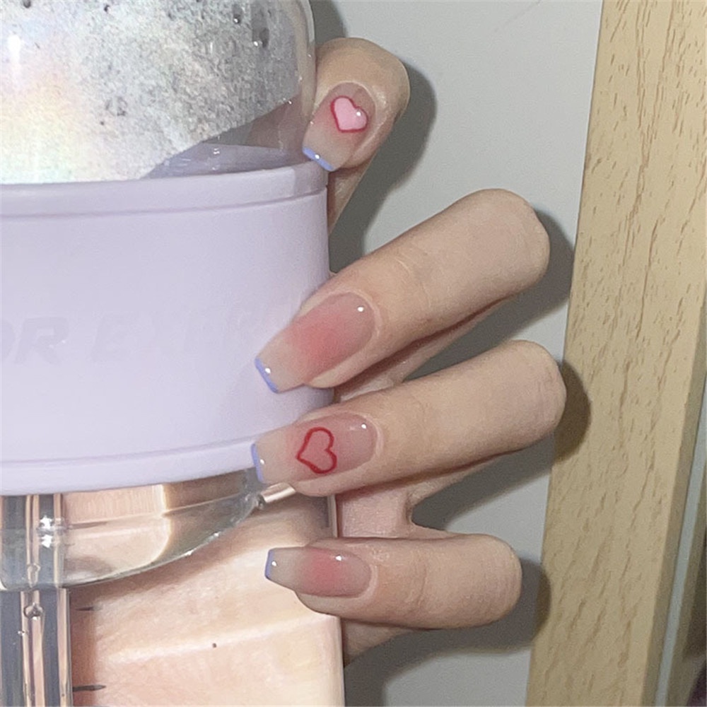 24 Pcs Patch Kuku Motif Kotak-Kotak Untuk Nail Art