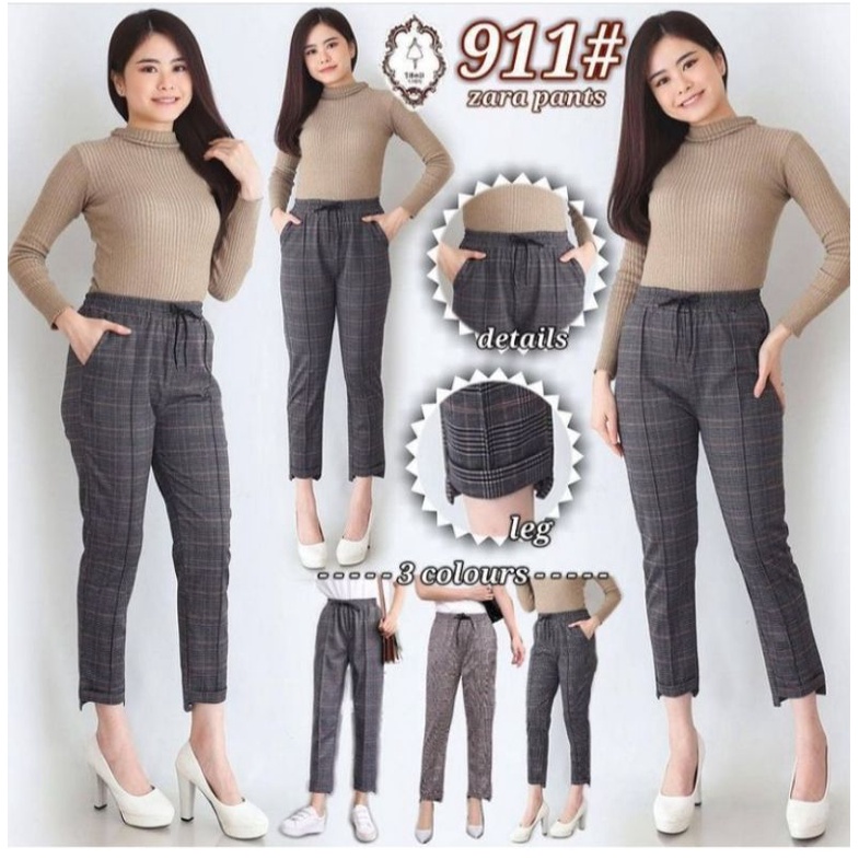 CELANA KOTAK WANITA / BAGGY PANTS KOTAK / CELANA TARTAN CEWEK