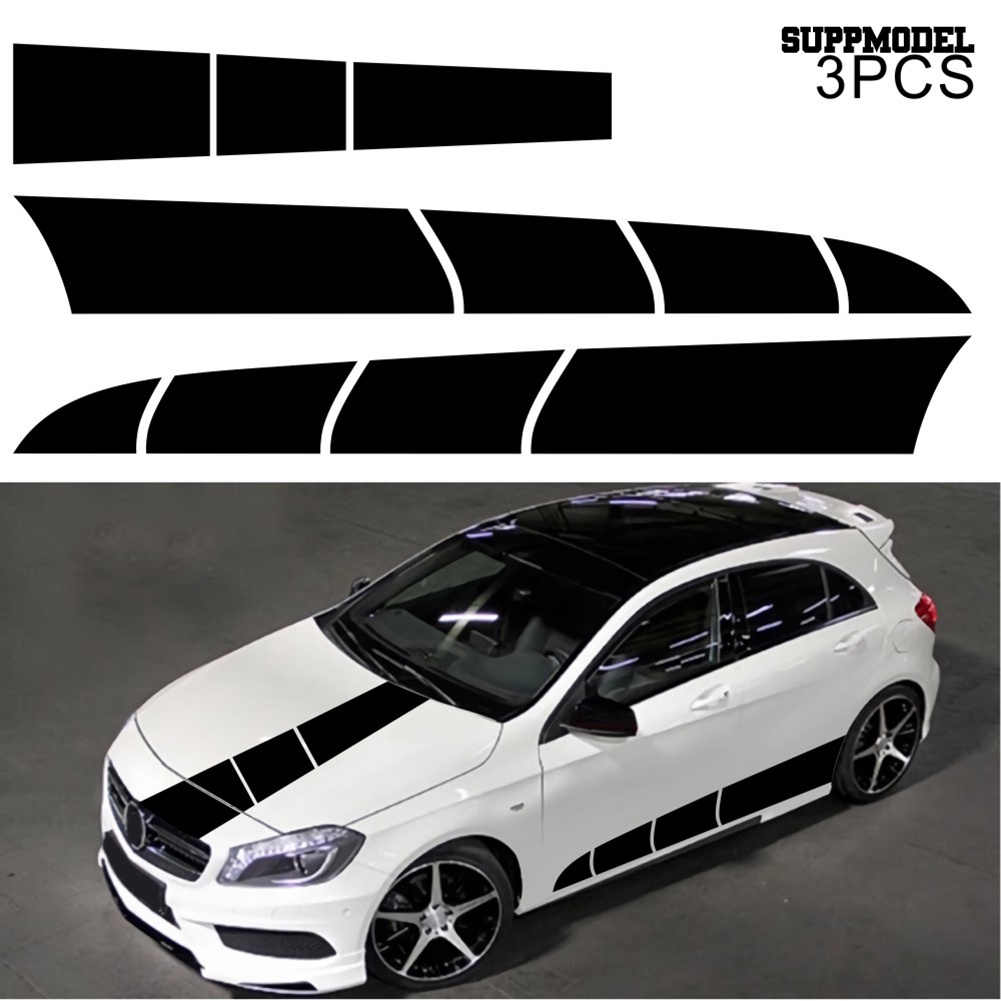 3pcs / Set D-1057 Stiker Strip Dekorasi Eksterior Mesin Mobil