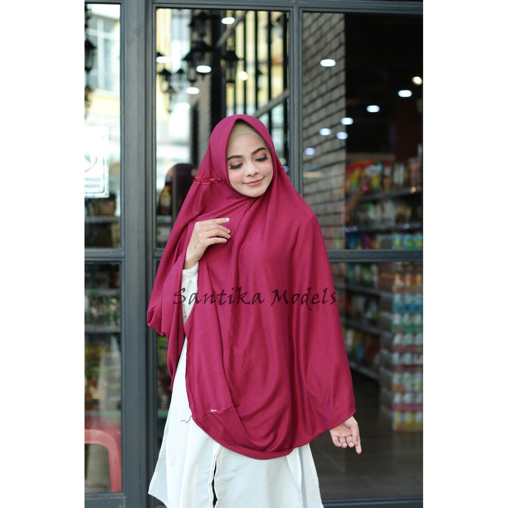 Jilbab Kaos Serut Jumbo (Size XXL) / Jilbab Rabbani
