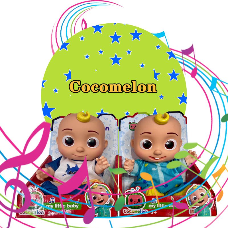 8in 10in Coco melon Music Toys Soft Melon Baby Cartoon Full Vinyl Body Kids Gift