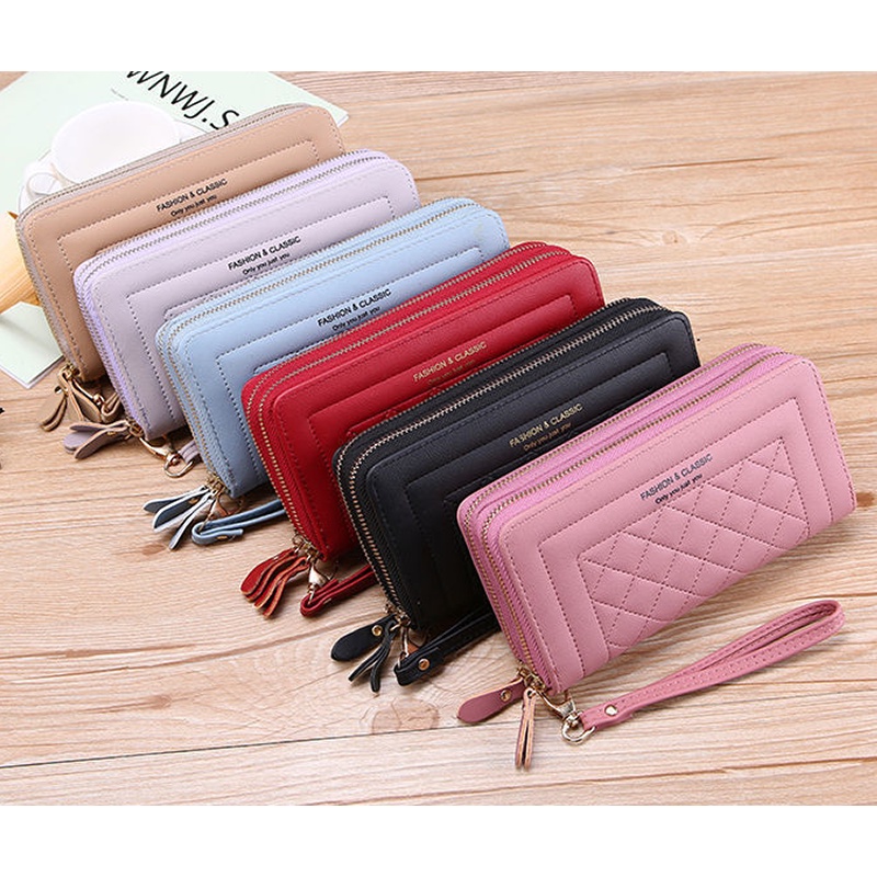 Dompet Premium dompet Wanita Dompet PU Tempat Kartu Wanita Kreatif Panjang Dompet Koin Mewah Dompet Uang Rumbai Amplop Fashion Anak Perempuan