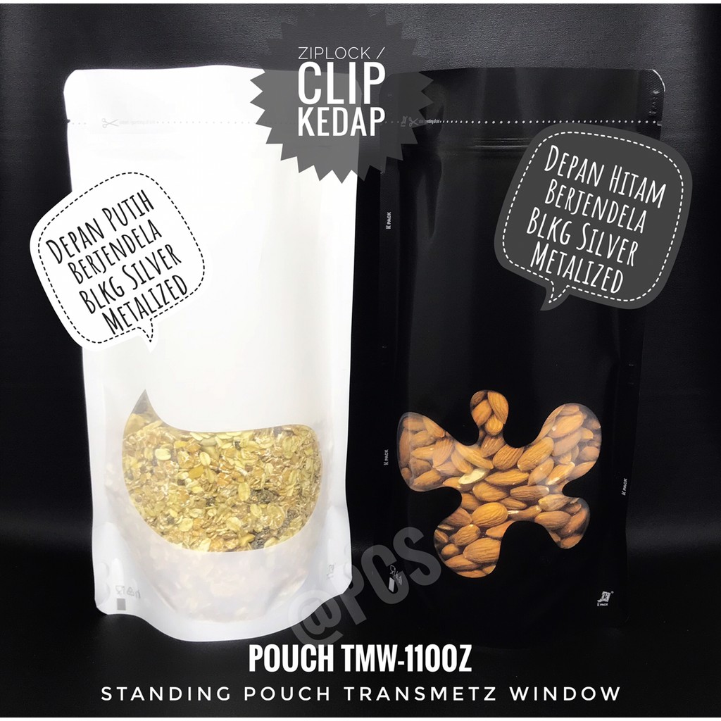 Pouch Tmw-1100z Kemasan Packaging 18x29 Cm Jendela Transmetz