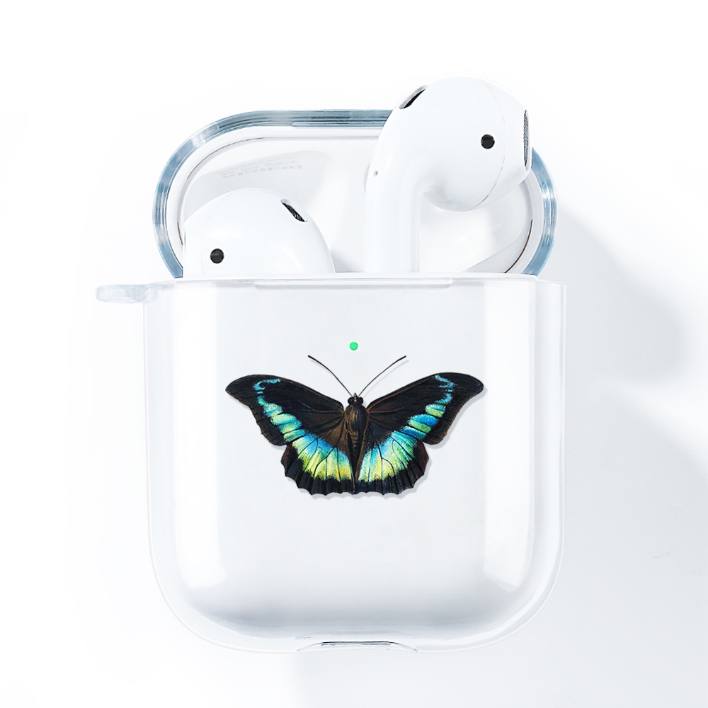 Simple AirPods 1/2 Case Anti-fall Silicone Soft Case Headset Protection Cover Cute Cartoon Butterfly