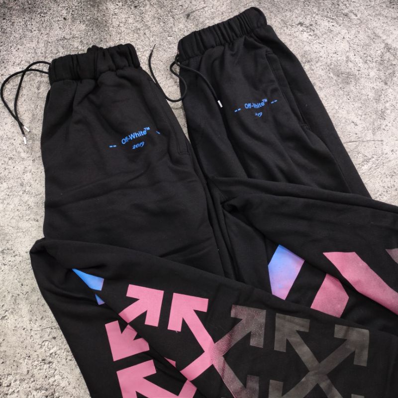 LONG PANTS / JOGGER PANTS OFF WHITE GRADIENT HITAM AUTHENTIC FULLTAG &amp; LEBEL