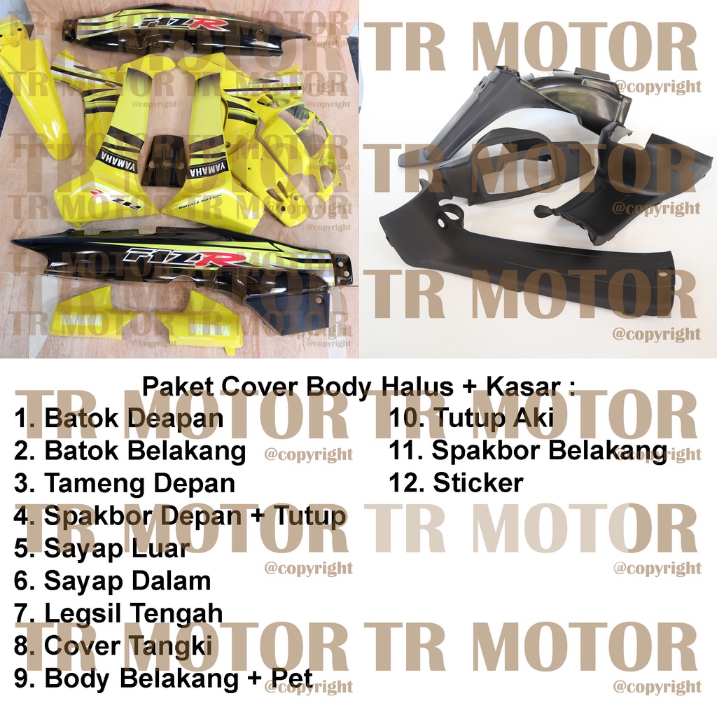 Cover Body Fizr F1zr Special Edition Kuning Full Set Halus Cover Bodi Yamaha Fiz r