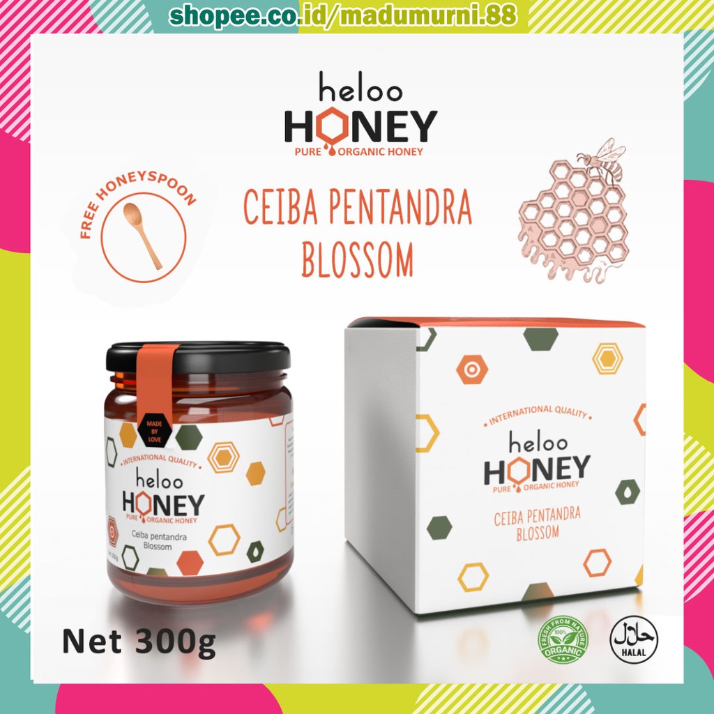 

Madu Organik Murni Heloo Raw Honey 300 gr Ceiba Pentandra 100% Pure Natural Organic Asli Alami A3