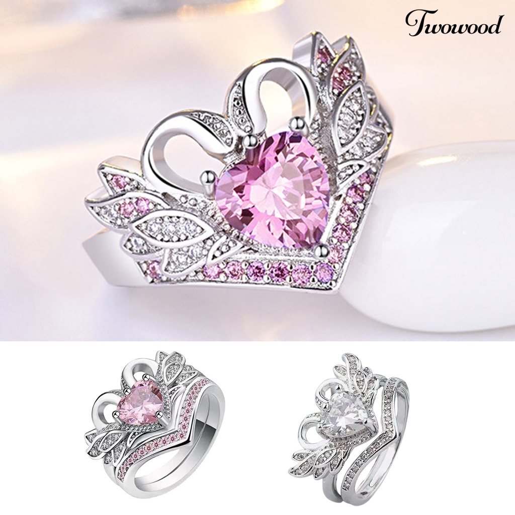 Cincin Bentuk Angsa Bahan Cubic Zirconia Alloy Untuk Wanita