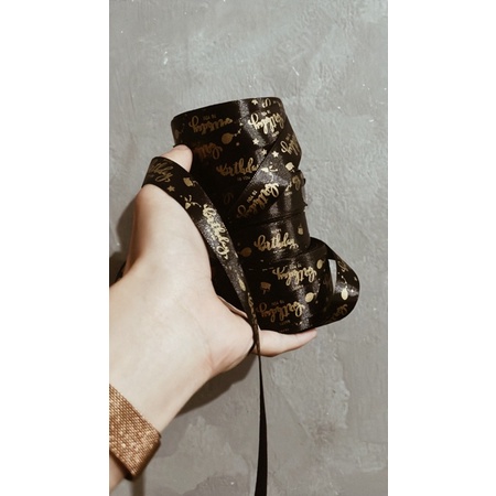 

\ HAPPY BIRTHDAY PITA / PITA BLACK GOLD cocok untuk hampers/gift/kado/ultah/dsb -HARGA PER METER- /READ DESCRIPTION//BACA DESKRIPSI/