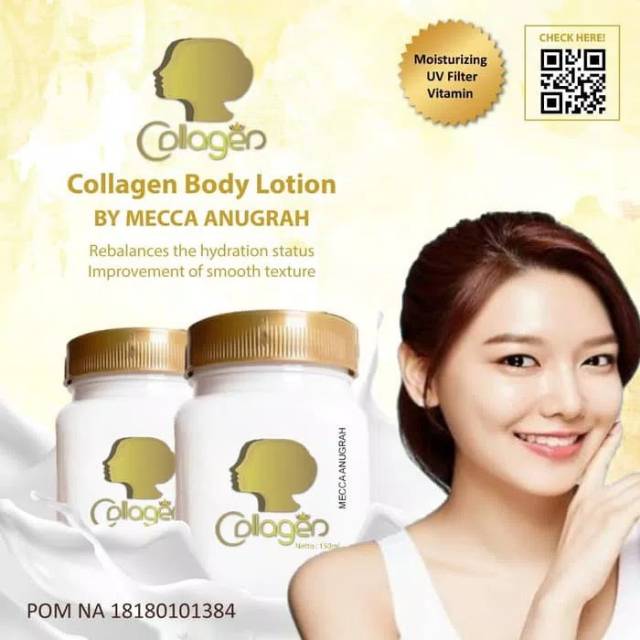 Collagen Body Lotion BPOM By Mecca Anugerah / Bibit Collagen Pemutih /Collagen Body Lotion Mecca Ori