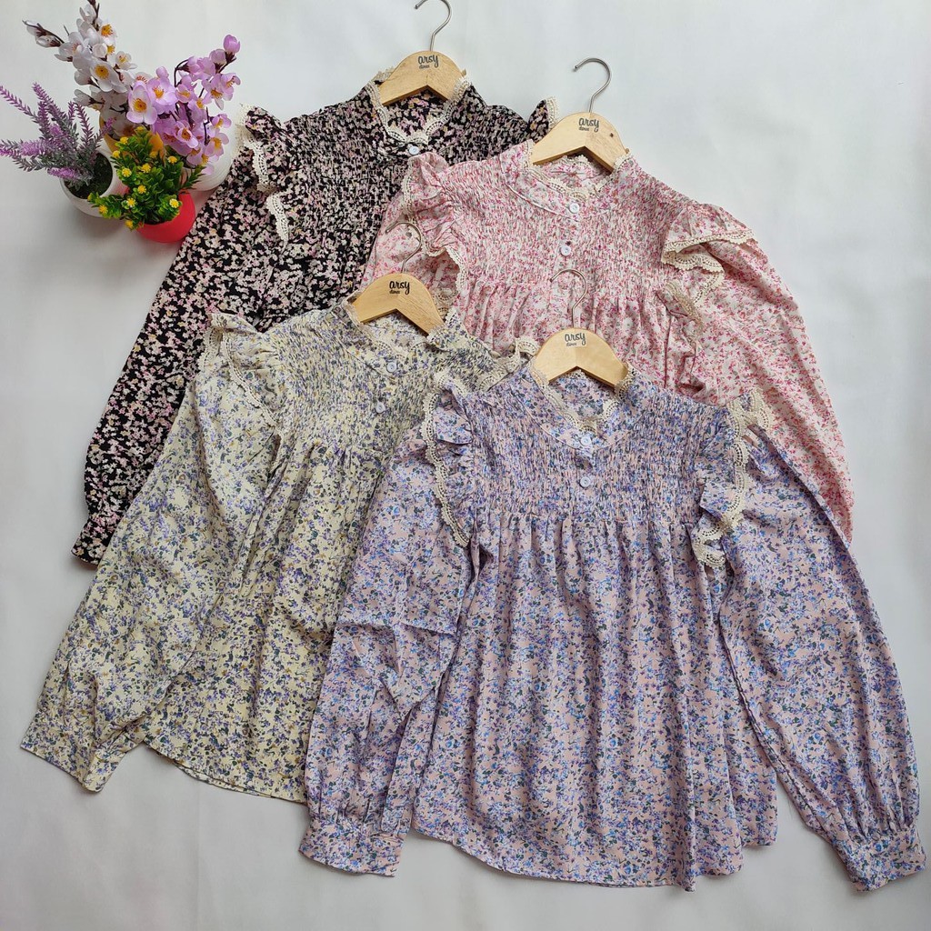 ARSY STORES | Blouse Wanita Korea Jumbo Balon Hitam Putih Korea - Nadian Blouse Korean Style-7