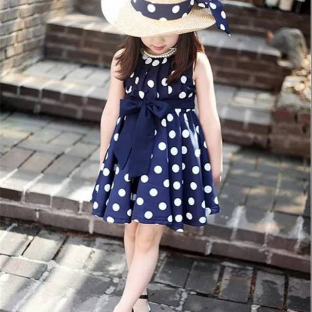 TOKE BAJU Bv dress polka kid grosir tanah abang