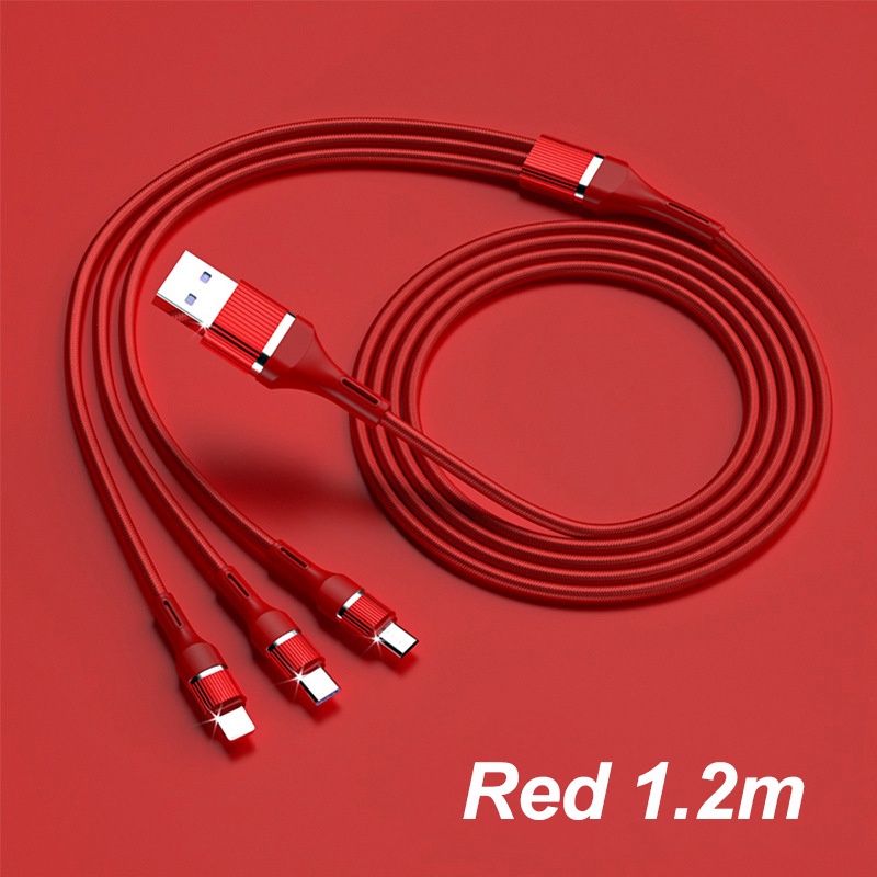 3in1 Kabel Data / Charger Micro Usb / Type C Fast Charging Untuk Handphone