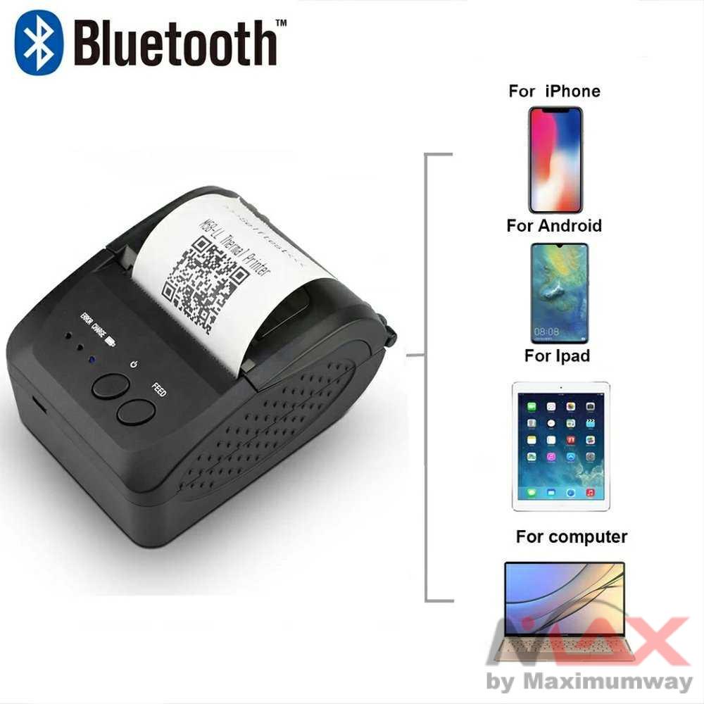 Taffware Printer Bluetooth Termal untuk Usaha kuliner jualan online cafe Warung Toko Merchant Gofood Grabfood Shopeefood Go food Grab food Shopee food Bluetooth Thermal Receipt Printer 2 Inch Wireless Portable USB Cabel POS Receipt Printer for iOS Android