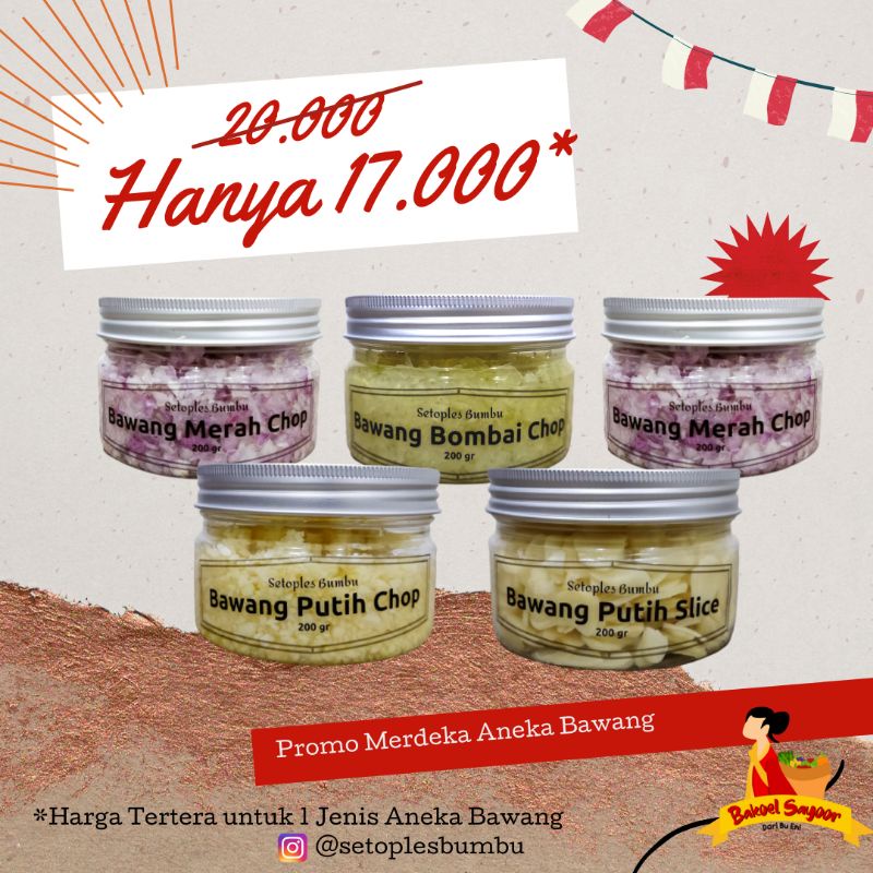 

SetoplesBumbu - Promo Kemerdekaan Aneka Bawang Merah / Bawang Putih / Bawang Bombai
