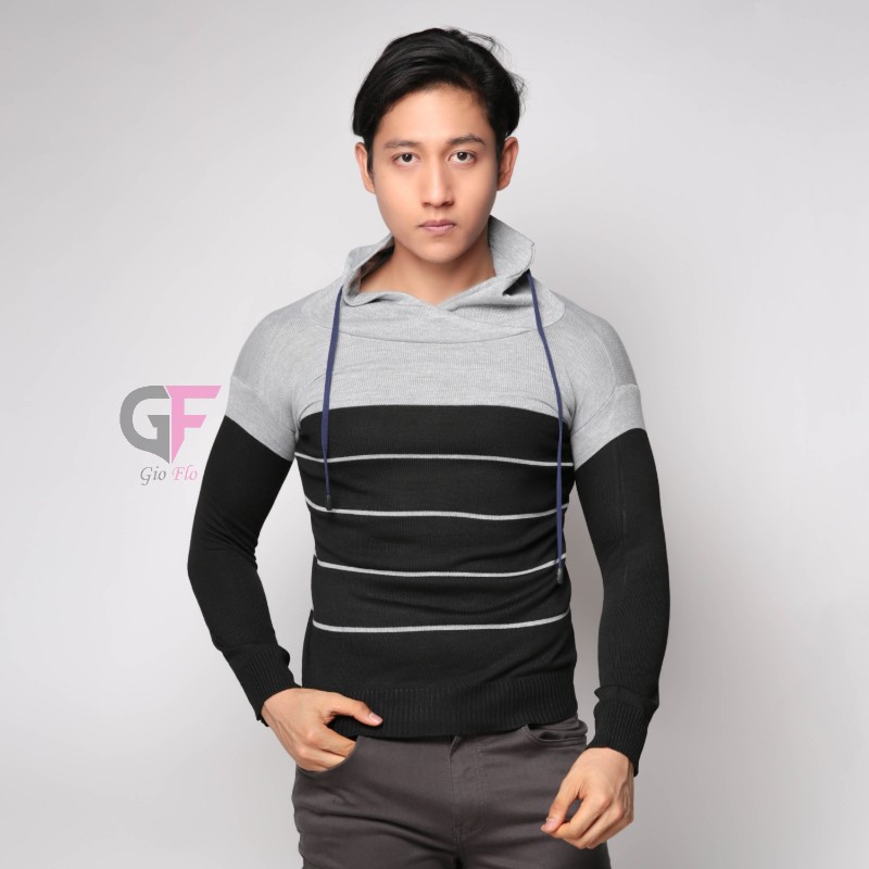 GIOFLO Pakaian Rajut Sweater Rajut Kombinasi Pria Kombinasi Warna / SWE 642