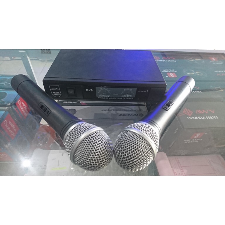 Mic wireless AIKAWA 2buah mic BERKUALITAS MURAH