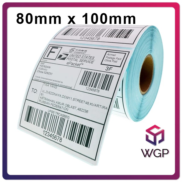 

LABEL THERMAL 80 X 100 mm KERTAS STICKER DIRECT THERMAL 80x100 mm