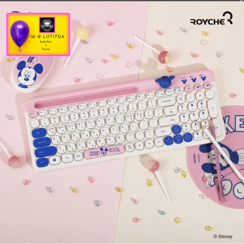 MICKEY MOUSE KEYBOARD MULTI PAIRING BLUETOOTH WIRELESS FROM ROYCHE X DISNEY OFFICIAL FROM KOREA