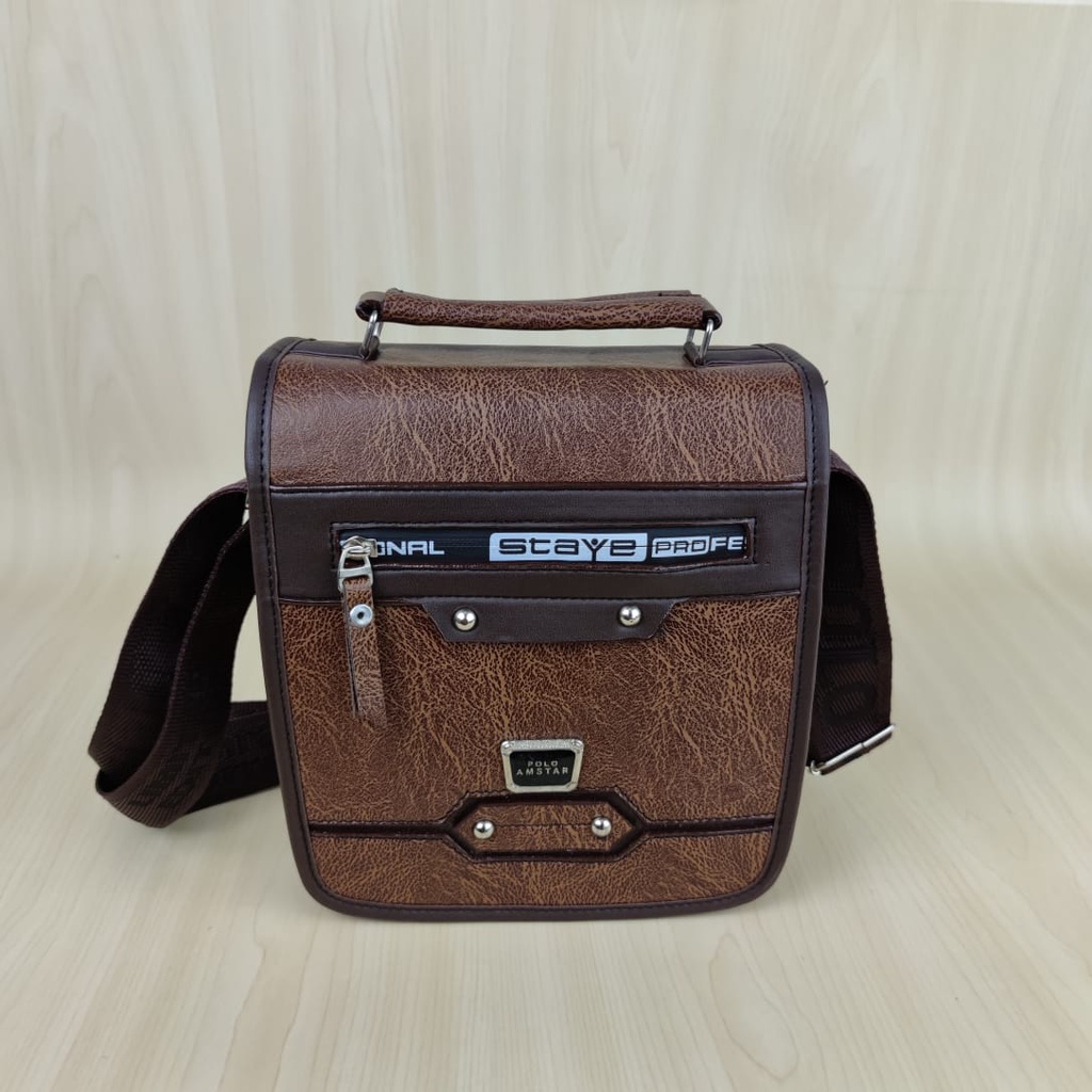 Tas Selempang Polo 9&quot;inchi  Kulit PU Leather Original Polo Amstar Slingbag