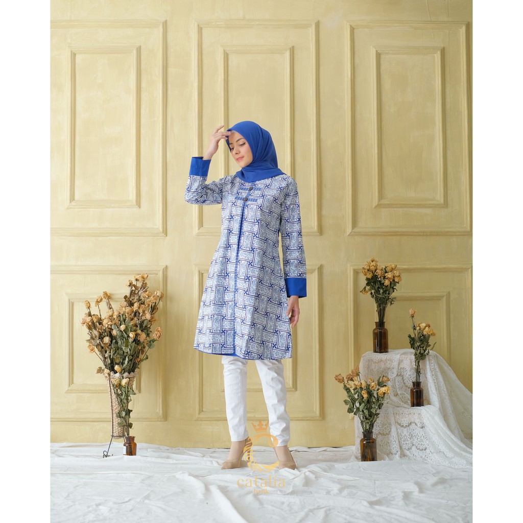 Harga Pabrik Tunik Batik Modern Atasan Batik Seragam Kantor Kerja Wanita Kekinian - Zeline Series 2 ezlRQGDSAbrYX7Y