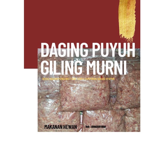 DAGING PUYUH GILING MURNI - makanan kucing / puyuh ungkep /  karkas puyuh / telor telur / olahan