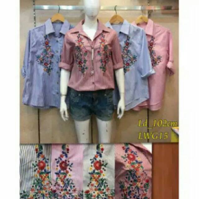Kemeja bordir like zara
