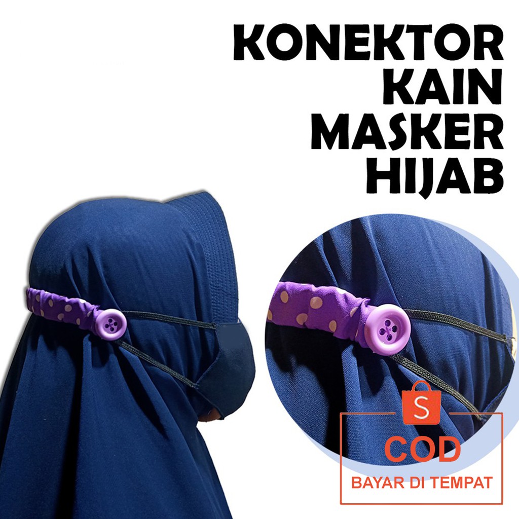 ✅COD Tali Konektor Pengait Masker Hijab Jilbab Kain Motif Cantik