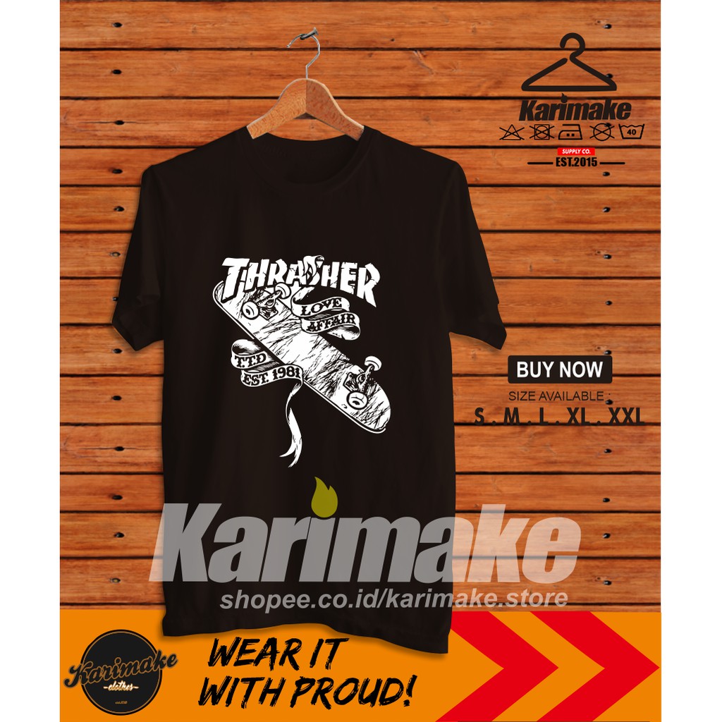  Kaos  Baju  Thrasher Skate Magazine 1981 Kaos  Distro  