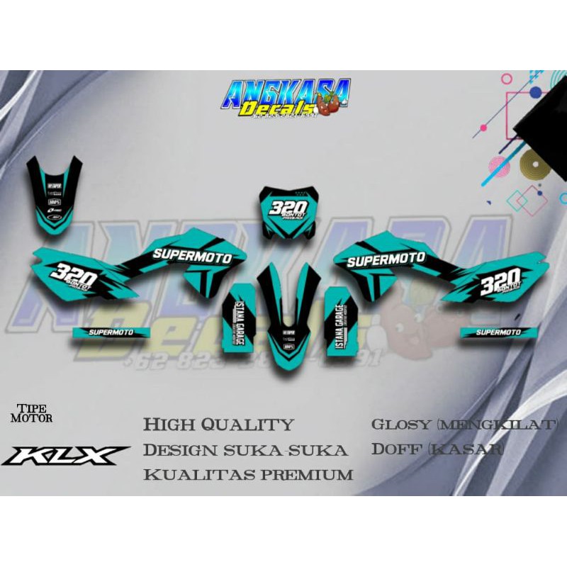 Decal sticker klx hijau tosca