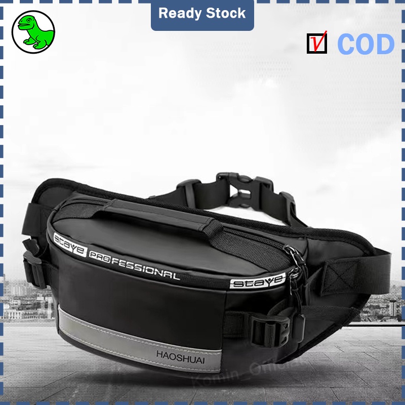 COD Haoshuai Tas Pinggang Pria Import Tas Selempang Pria Waterproof Casual  Waistbag Original Fashion Cowo