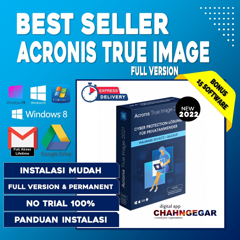 Acronis True Image 2021 lisensi lifetime full version Software untuk melindungi Data Hardisk komputer / laptop